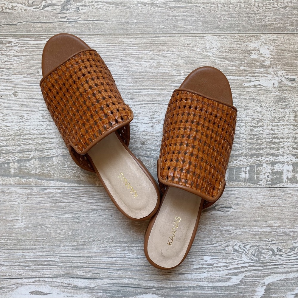 Kaanas Basket Weave City Slide Heel
